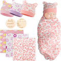 DRESHOW BQUBO Cotton Baby Swaddle Hat Set Newborn Infant Receiving Blankets by DRESHOW