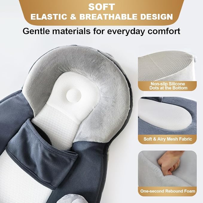 Baby Feeding Pillow, Anti Overflow Breastfeeding Pillow, Tummy Time Mat & Baby Floor Seat, Detachable Design