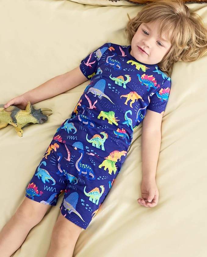 babee Reshinee Bamboo Viscose Toddler Boys Pajamas Set, Short Sleeve Kids - Image 7