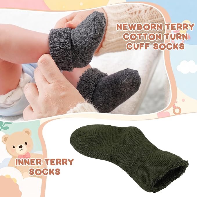 Twistover 10 Pairs Preemie Cotton Turn Cuff Socks - Image 6