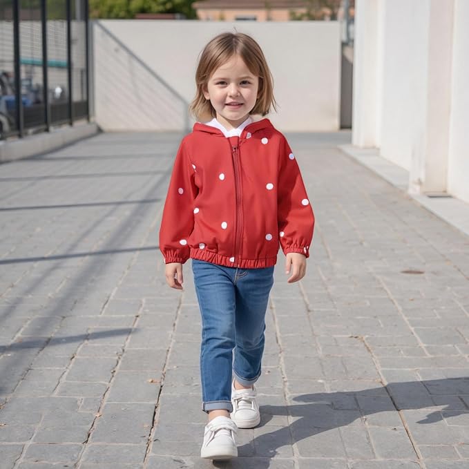 Toddler Windbreaker Jacket Baby Girl Hooded Zip Up Sweatshirt Winter Jacket - Image 3
