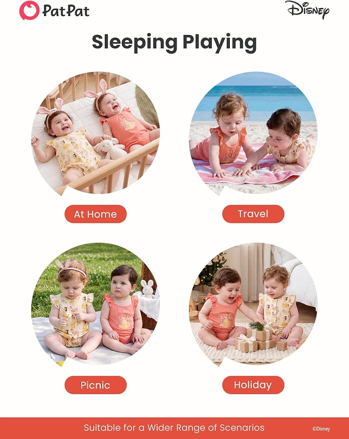 Disney Baby Girls Viscose Made from Bamboo 2 Packs Breathable Bodysuit - Image 6