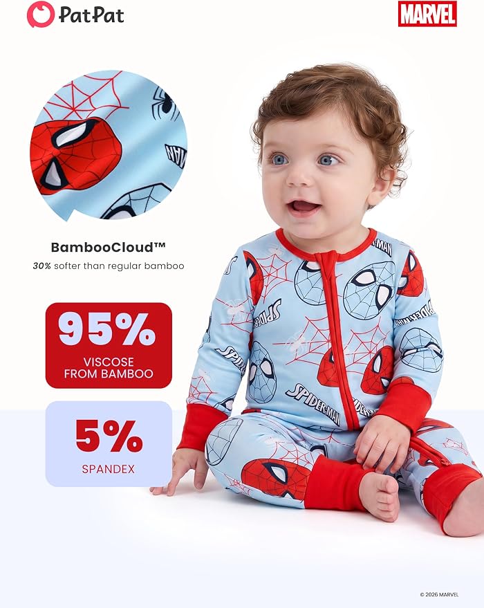 Disney Baby Viscose Made from Bamboo 2-Way Zipper Footie Outfit NB to Inf - Image 4