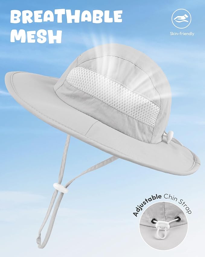HONGTEYA 2 Pack Baby Sun Hat Infant Toddler Boys Girls Sun Protection Bucket - Image 4