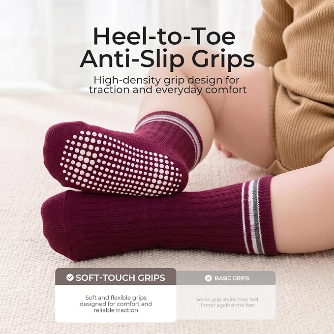 Baby Toddler Essentials Non-Slip Crew Socks - Image 4