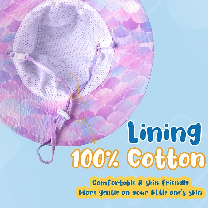 Baby Sun Hat Kids Summer Sun Protection Toddler Bucket Hat Wide Brim Adjustable - Image 2