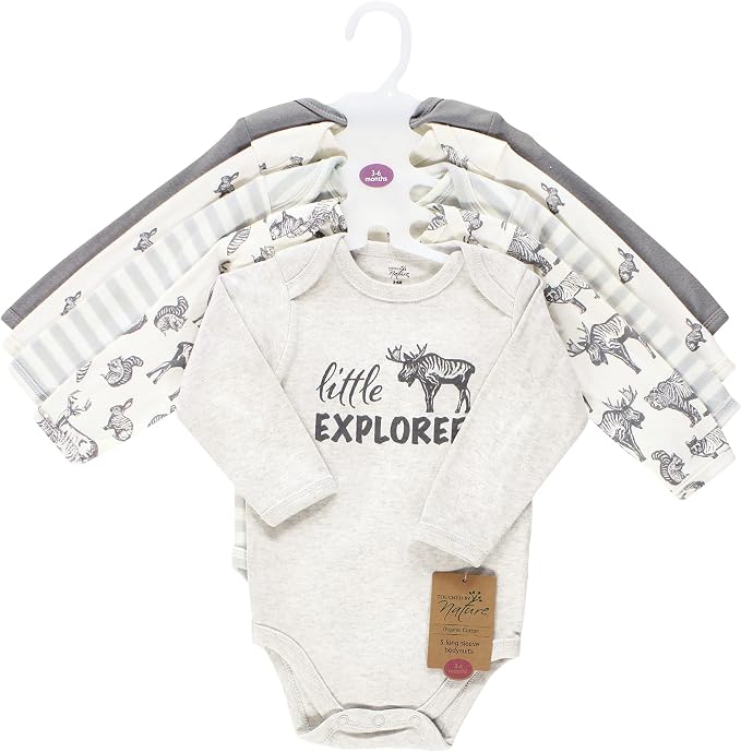 Touched by Nature Unisex Baby Organic Cotton Long-Sleeve Bodysuits - Image 2