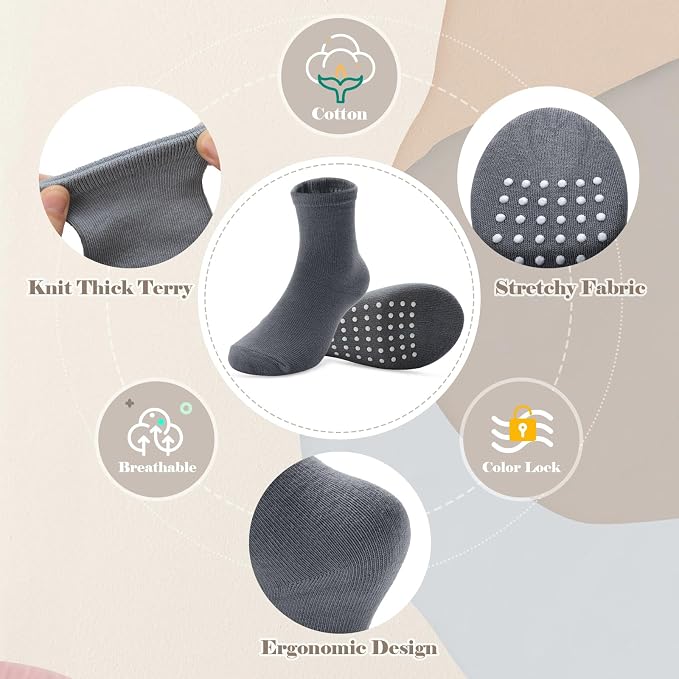 Baby Toddlers Crew Socks with Non-Slip Grip 12 Pack Cotton Stretch Socks | Soft - Image 4