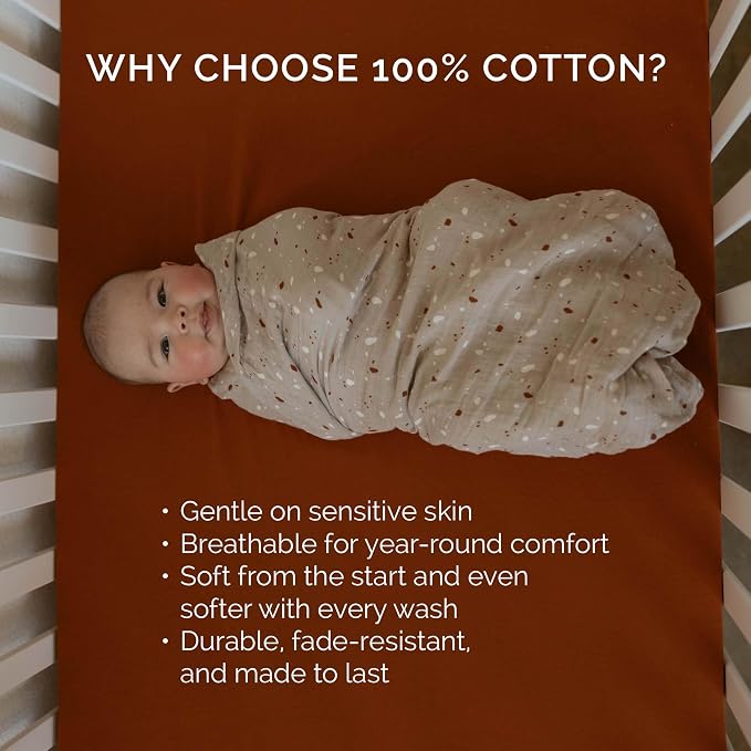 Parker Baby Co. Soft Muslin Baby Swaddle Blankets, 3 Pack - Image 10