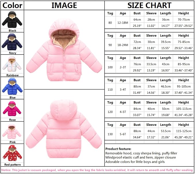 Toddler Boys' Girls' Winter Coat - Image 6