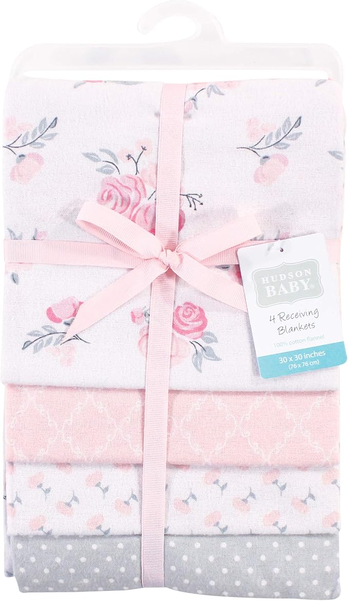 Hudson Baby Unisex Baby Cotton Flannel Receiving Blankets, One Size - Image 2