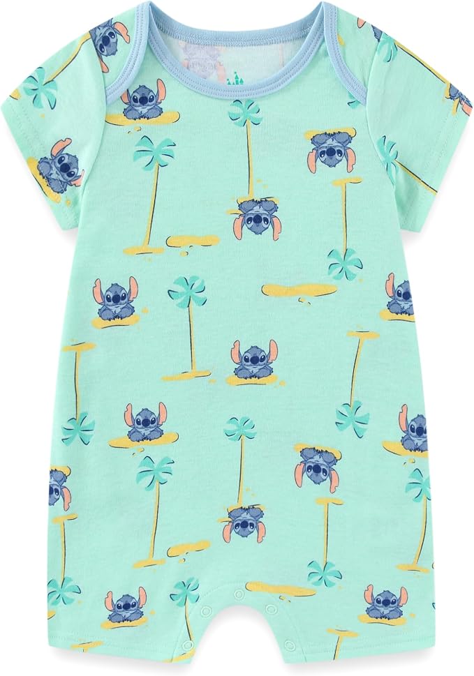 Disney Cars Pooh Mickey Stitch Baby Boys 2 Pack Romper - Image 3