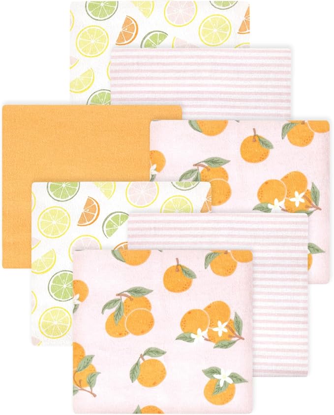 Little Treasure Hudson Baby Cotton Poly Flannel Receiving Blankets Multipack by HudsonBaby