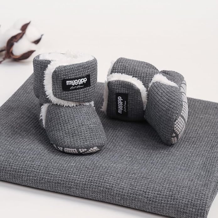 Ohwawadi Infant Baby Boots Boys Girls Cozy Fleece Slippers Snow Boots Winter - Image 7