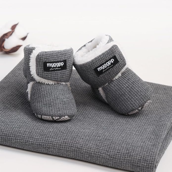 Ohwawadi Infant Baby Boots Boys Girls Cozy Fleece Slippers Snow Boots Winter - Image 8