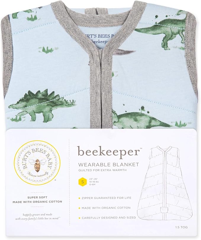 Burt's Bees Baby Infant Wearable Blanket, Organic Cotton Unisex Beekeeper - Image 6