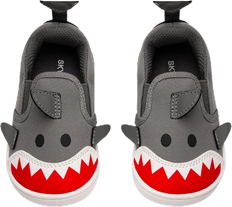 SKYWHEEL Toddler Slip On Shoes Wide Toe Box Barefoot Casual Canvas Walking Tennis Shoes for Boys Girls Cute Sneakers