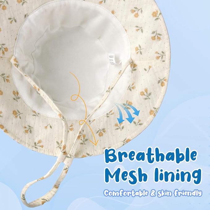 Muslin Baby Sun Hat Sun Protection Baby Toddler Bucket Hats - Image 4