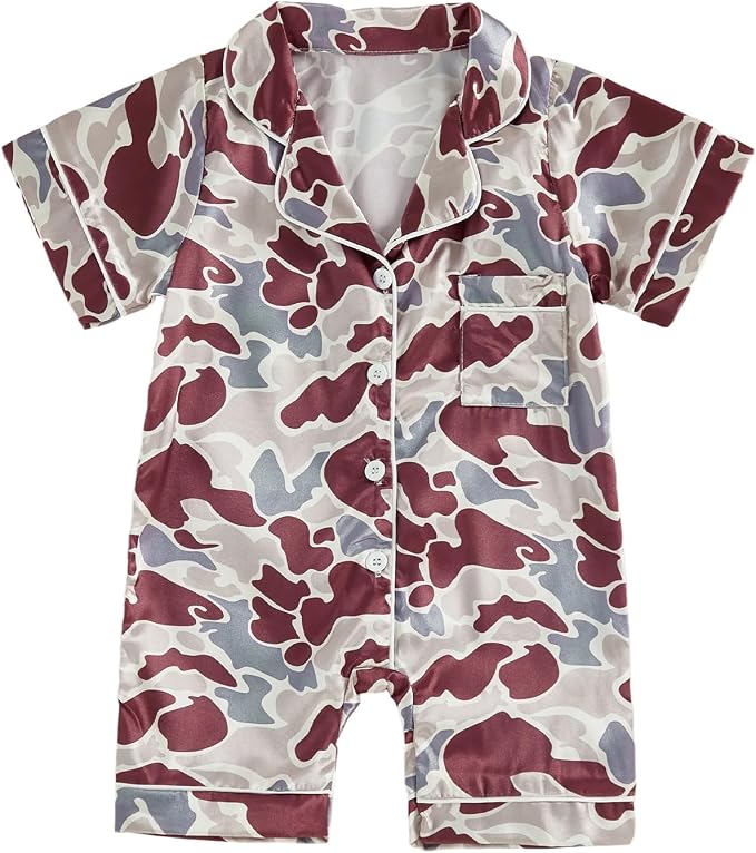Kuriozud Baby Girl Boy Romper Pajamas Onesie Short Sleeve Button Down Pjs by Kuriozud