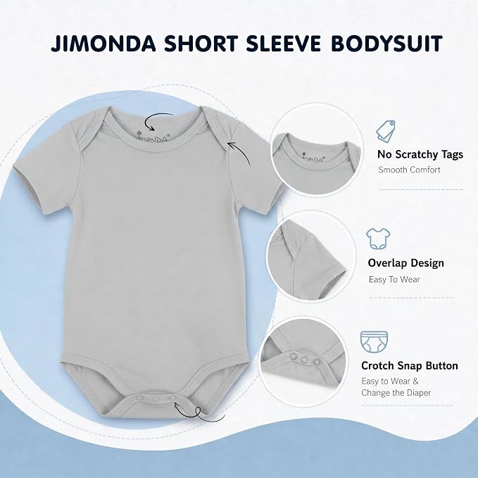 Jimonda Baby Bamboo Viscose Bodysuit Boy/Girl 2Pcs Rompers - Image 2