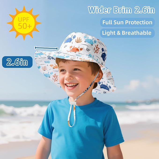 Komorebi Toddler Sun Hat UPF 50+ Kids Beach Bucket Hats Boys Girls 0-8Y | Cute - Image 2
