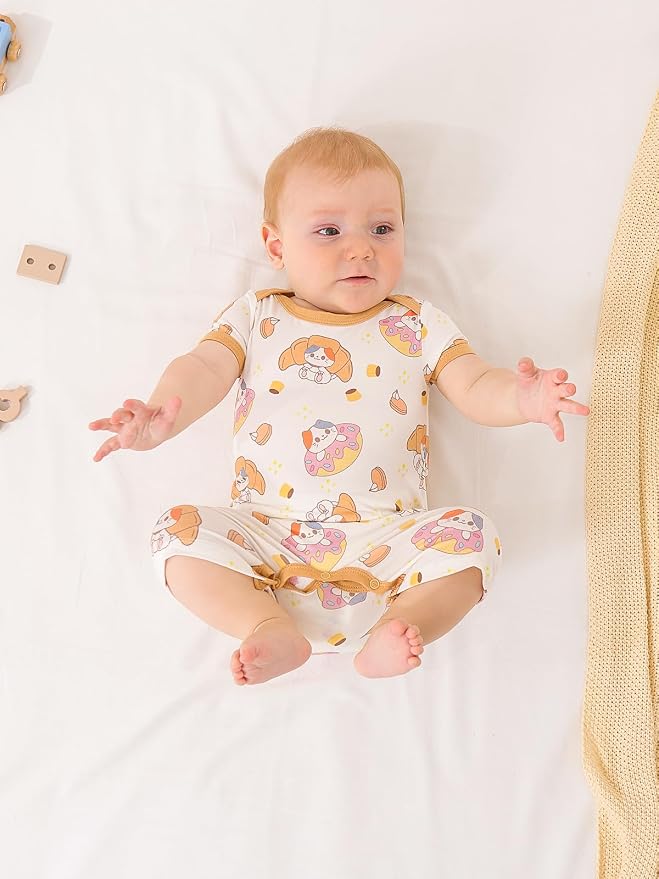 GUISBY Baby Rayon Romper Pajamas, 0-24M | Silky Soft Feel，Snap Closure，Footless - Image 4