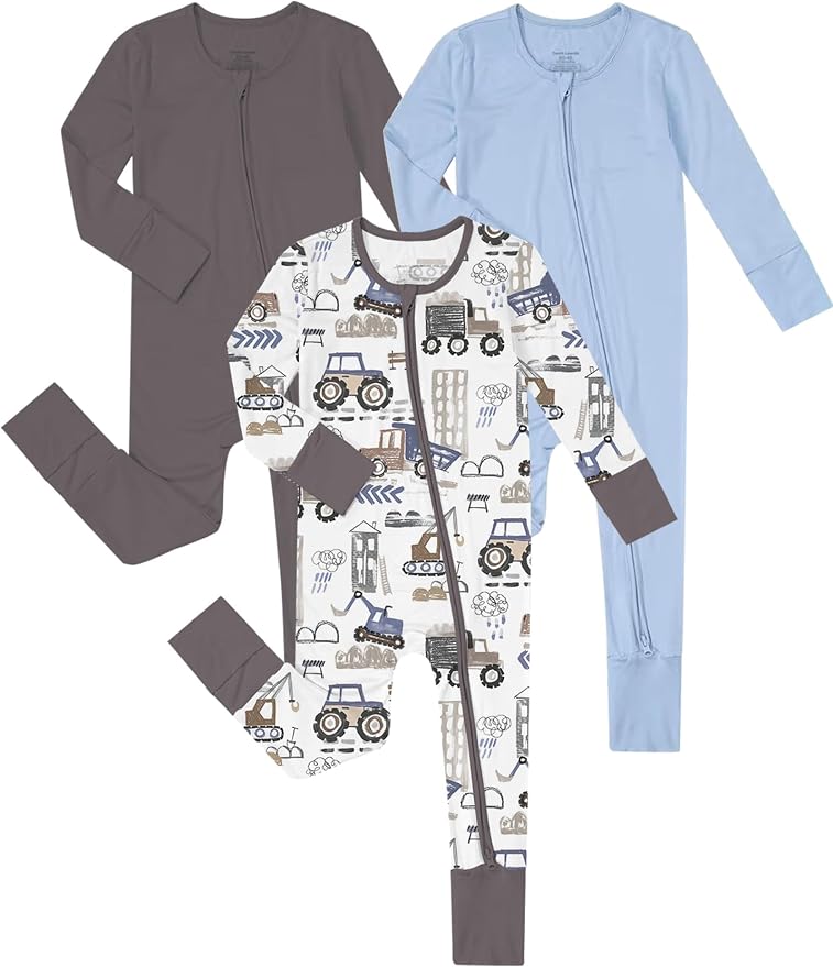 Jimonda Unisex Baby Zipper Footies Pajamas 3-Pack by JimondaBaby
