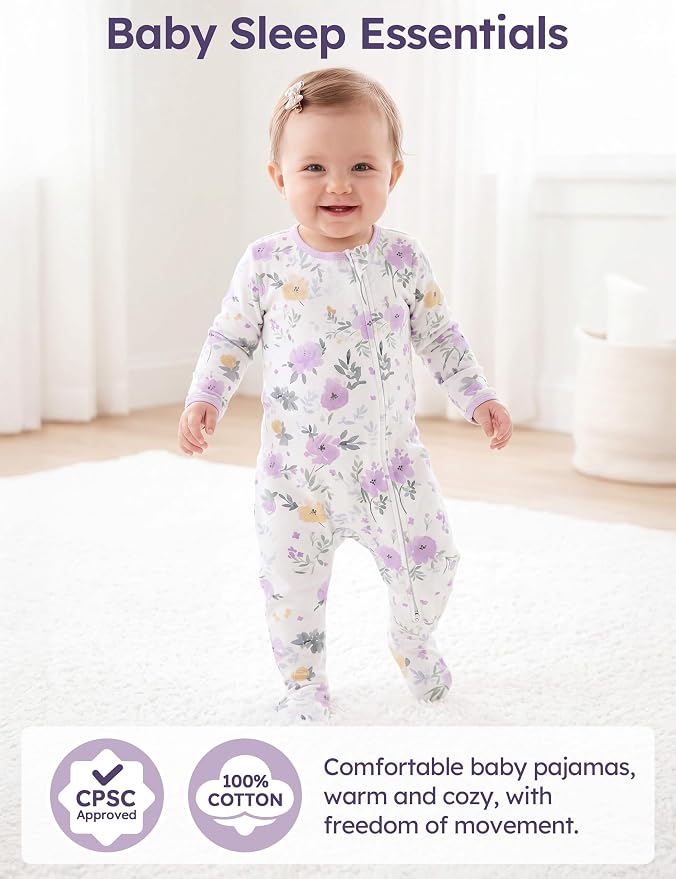 Unnivoll Baby Sleepers 100% Cotton Baby Pajamas Baby Boys Girls Clothes | - Image 2