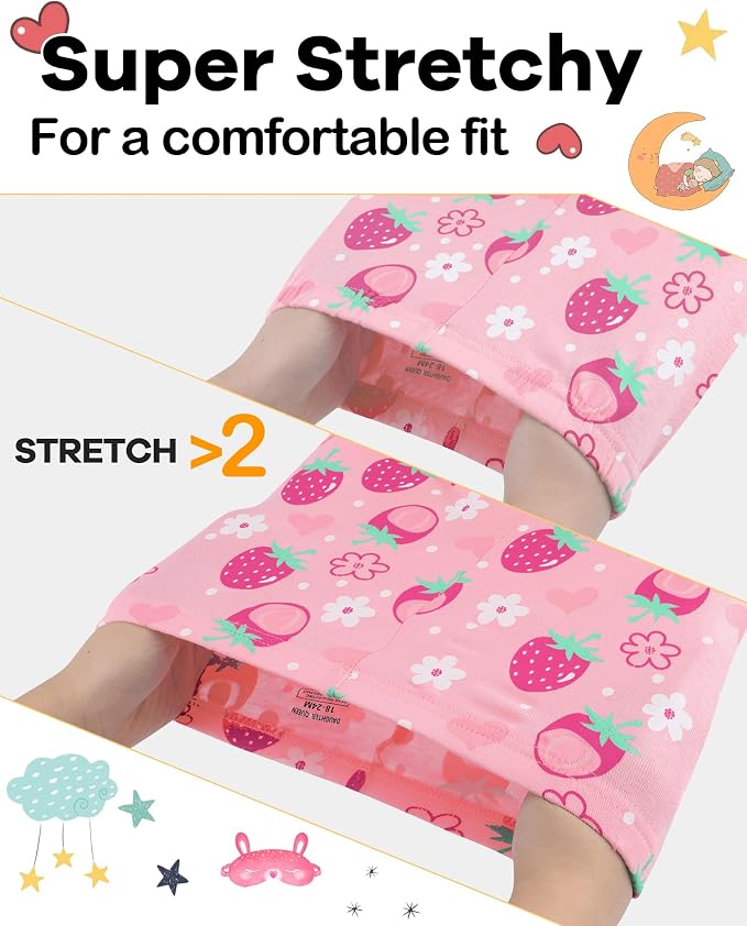 DAUGHTER QUEEN Girls Summer Pajamas Set 4 Pieces 100% Cotton Sleepwear Size 18 - Image 2