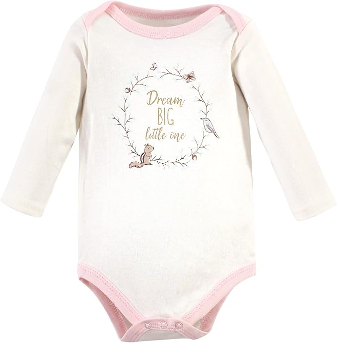 Hudson Baby Baby Girls' Cotton Long-sleeve Bodysuits 3-pack - Image 3