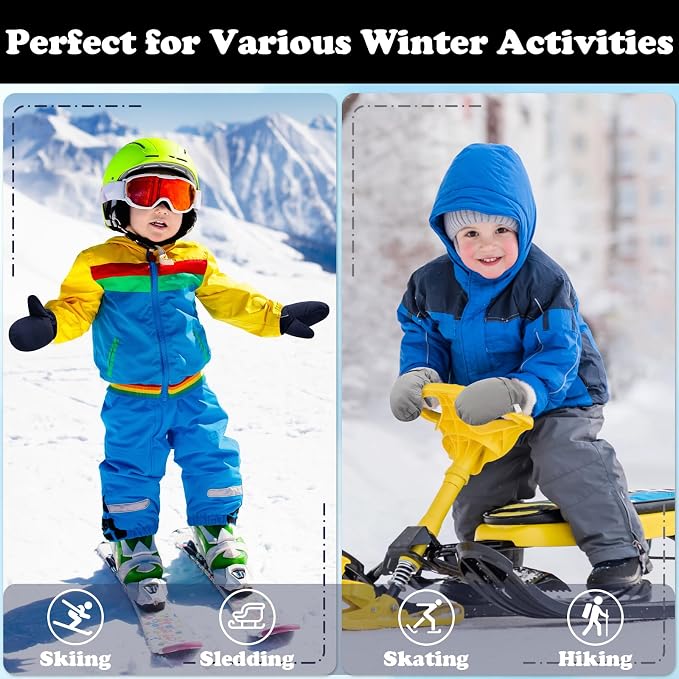 Sarfel Toddler Mittens Waterproof Toddler Gloves Baby Winter Mittens Toddler - Image 3