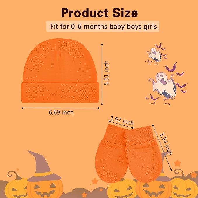 Zando Anti-Scratch Baby Hats Mittens Warm Newborn Infant Boys Girls 0-6M | - Image 6