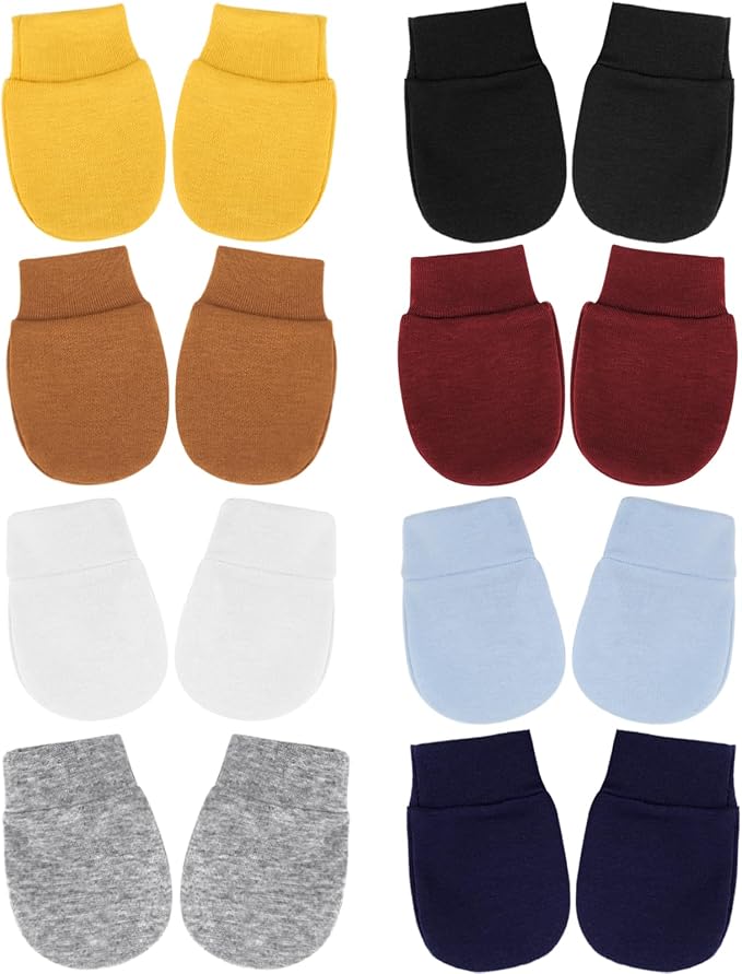 AQOKKA Newborn Baby Mittens No Scratch Cotton Elastic Wrist Gloves Infant by AQOKKA