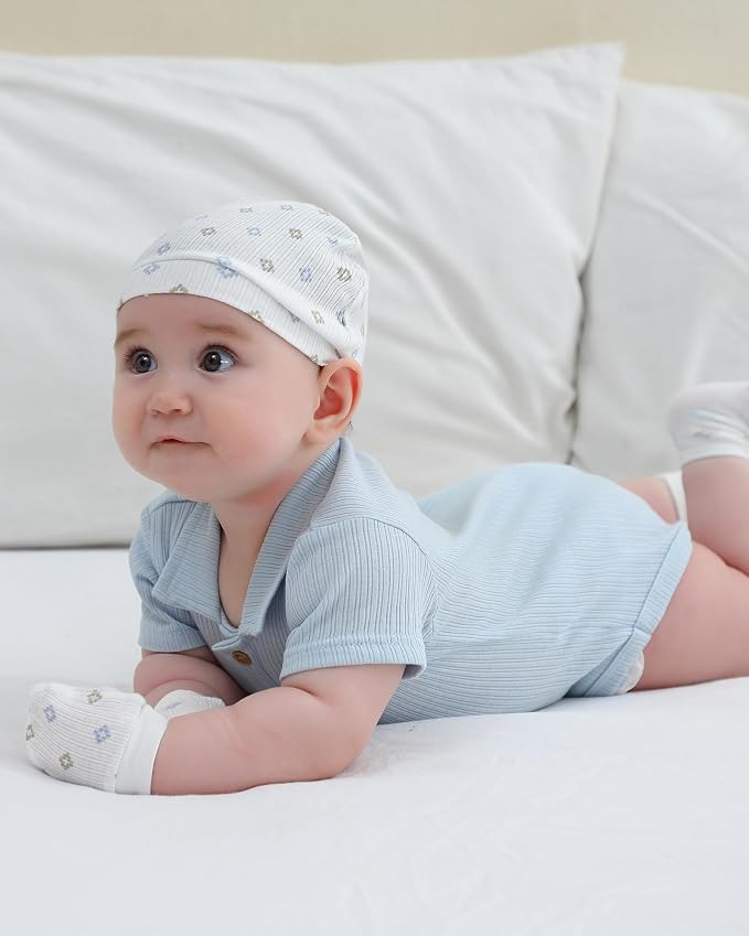 Baby Bodysuits Ribbed Mix Summer Newborn Boy Girl Clothes 5-pack | Multiple - Image 5