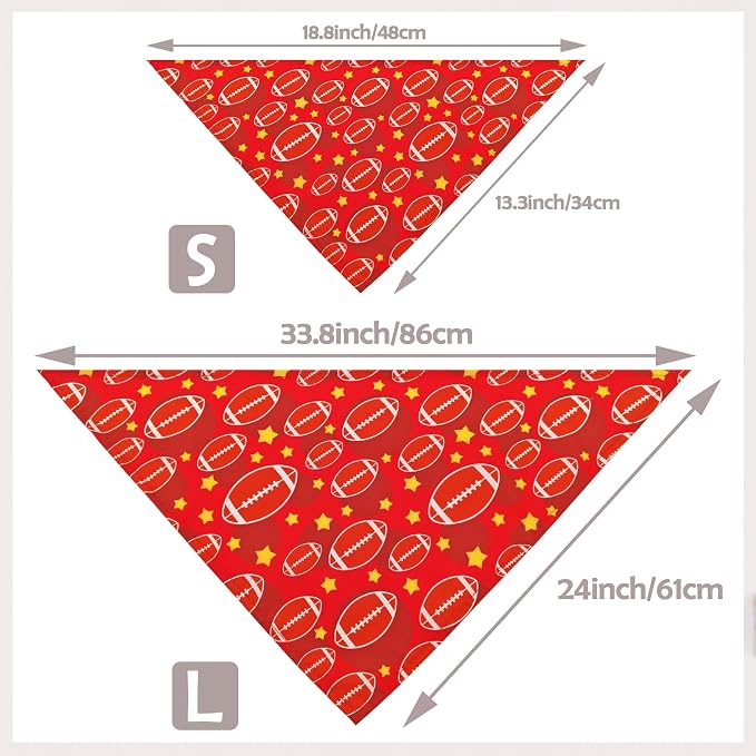 7 PCS Football Dog Bandanas for Small Dogs Stitching Edge Dog Bandana for Puppy - Image 2