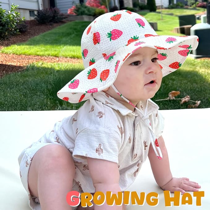 HONGTEYA Baby Sun Hat Wide Brim Adjustable Toddler Beach Bucket Hat | Soft - Image 6
