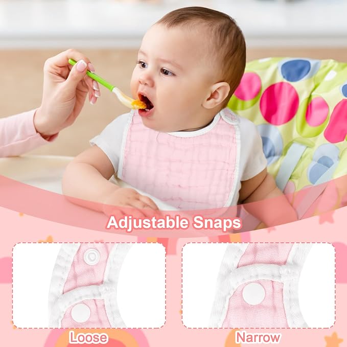Accmor Muslin Baby Bibs, 6 Pack Soft Cotton Baby Bandana Drool Bibs - Image 4