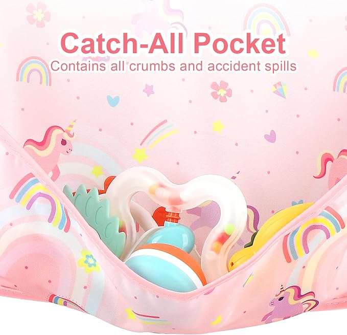Accmor 4 Pack Long Sleeve Bibs, Baby Smock Waterproof Full Sleeved Bib - Image 5
