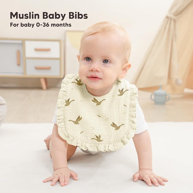 Bearmoss 8 Pack Muslin Baby Bibs - Image 2