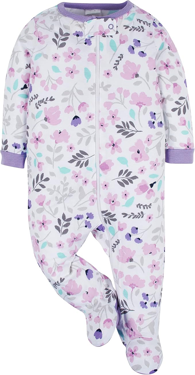 Onesies Brand Baby Girls 4-Pack Sleep 'N Play Footies Multi Pack - Image 4
