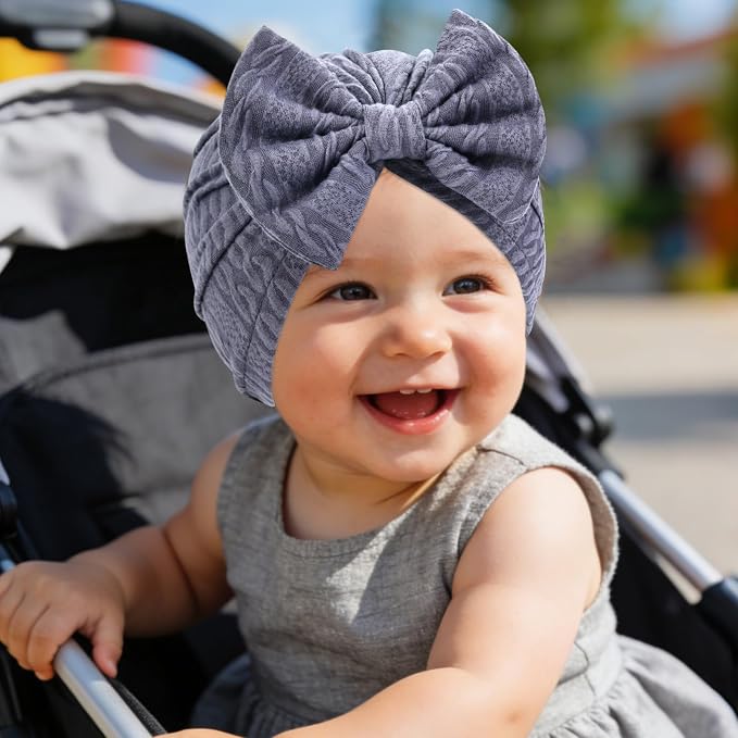 Cinaci 6 Pack Nursery Hospital Caps Bonnets Beanies Headwraps Turban Hats - Image 7