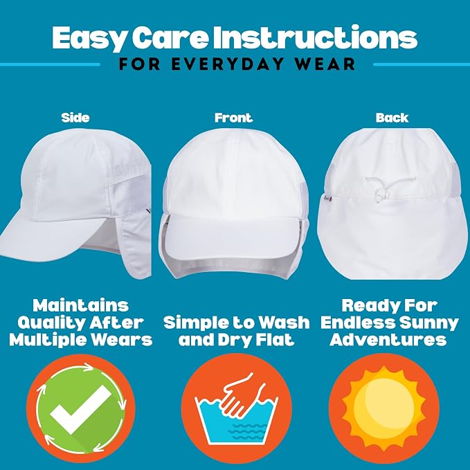 SwimZip Sun Hat with Neck Flap | UPF 50+ Protection - Image 4