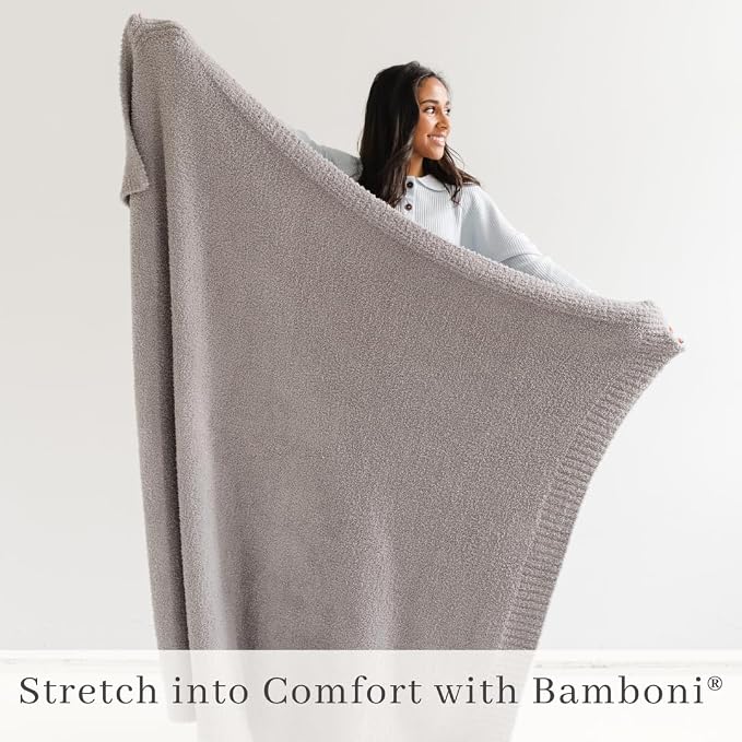 Saranoni Bamboni Luxury Throw Blanket Cozy Plush Home Decor Gray 50" x 60" | - Image 4