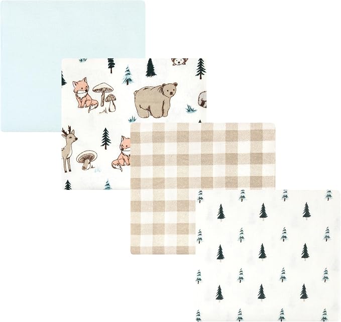 Luvable Friends Little Treasure Flannel Receiving Blankets 4pk by Luvable+Friends