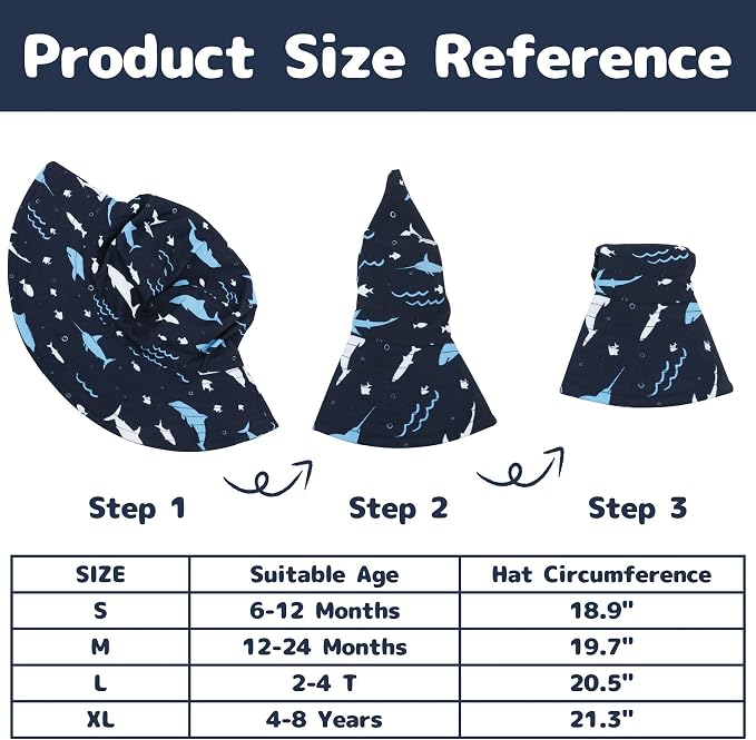 Baby Sun Hat Baby Boy Hats Toddler Hat UPF 50+ Bucket Hat - Image 6