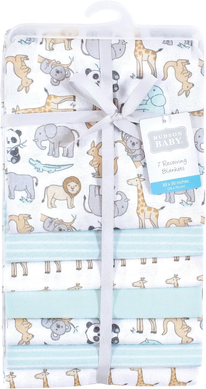 Hudson Baby Unisex Baby Cotton Flannel Receiving Blankets Bundle, One Size - Image 2