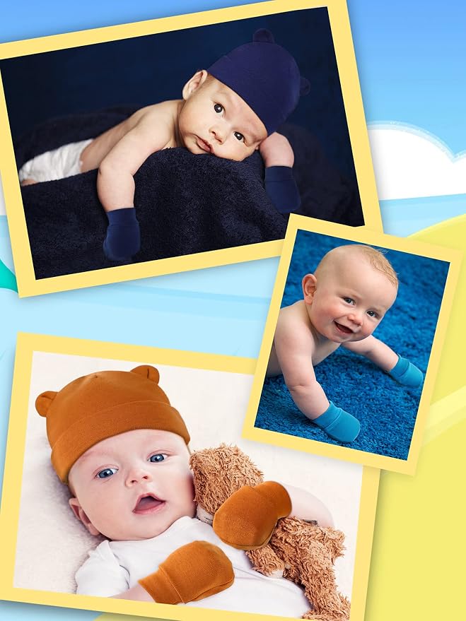 Geyoga 12 Pcs Baby Hat | Newborn Hats Mittens - Image 6