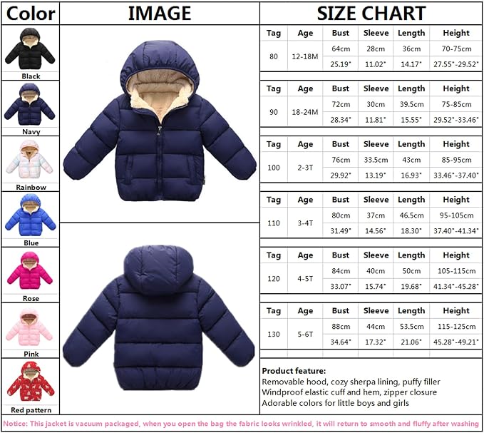 Toddler Boys' Girls' Winter Coat - Image 6