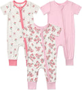 Aablexema Baby Short Sleeve Footless Pjs Zipper Romper 3-Pack | Soft Breathable by Aablexema