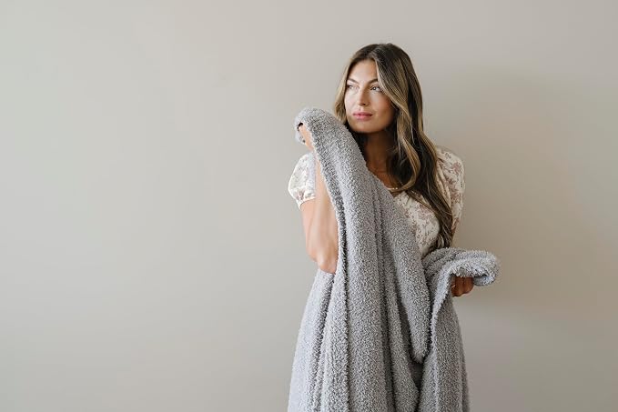 Saranoni Bamboni Oversized Blanket Soft Comfort Couch Bed Gray X-Large | Luxury - Image 7